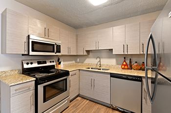 Kitchen with stainless steel appliances 